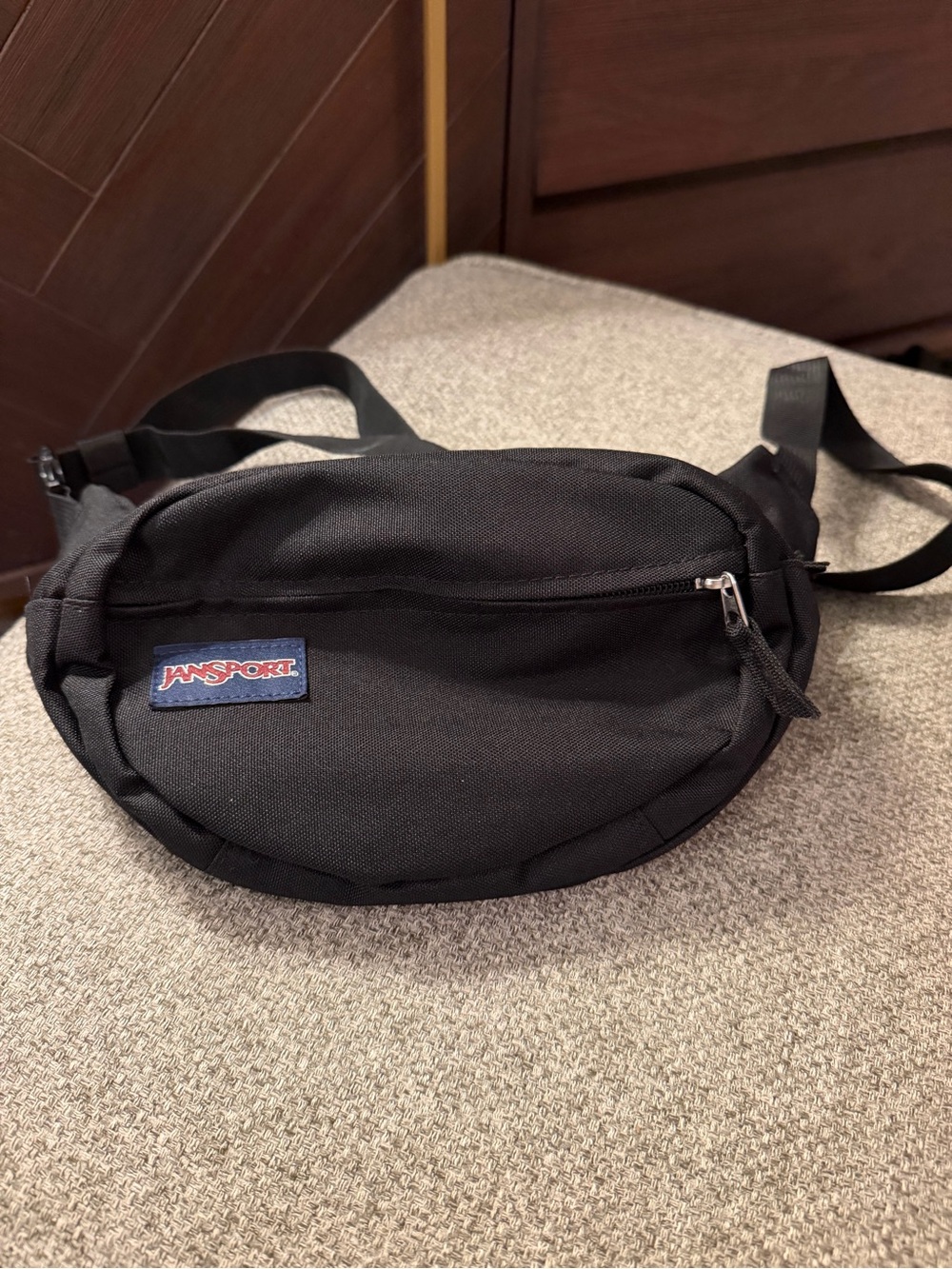 Jansport Black Waist Bag with Front Zip Pocket